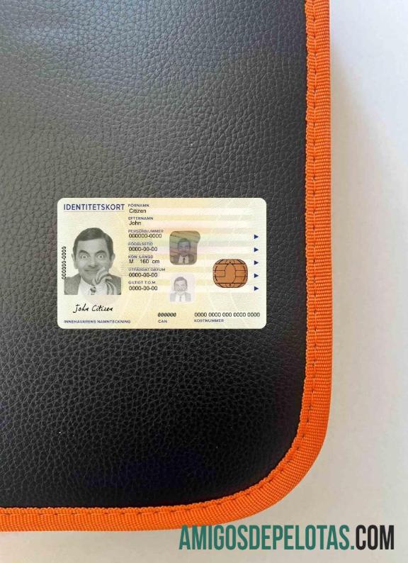 Em branco Sweden bilhete de identidade PSD modelo, 2017 – Present olhar de foto frente